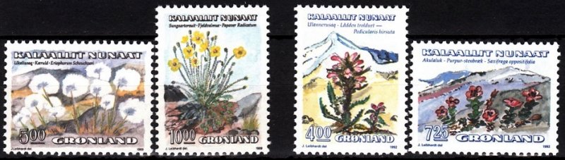 GREENLAND 1989 and 1992 FLORA Plants: Flowers. 2 Complete sets, MNH