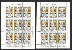 BARBUDA 1980 QUEEN MOTHER BIRTHDAY Set in SHEETS Sc 461-462 MNH