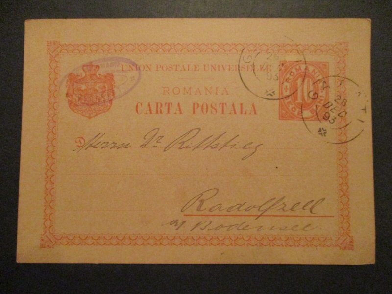 1893 Galati Moldavia Romania Postal Stationary Post Card Cover