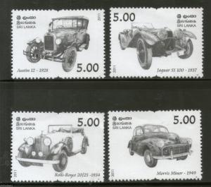 Sri Lanka 2011 Vintage and Classic Cars Transport Automobile 4v MNH # 129