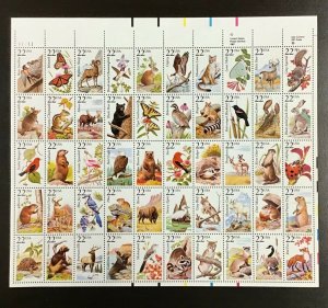 2286-2335 North American Wildlife 22 cent stamp Sheet of 50  Issued in 1987