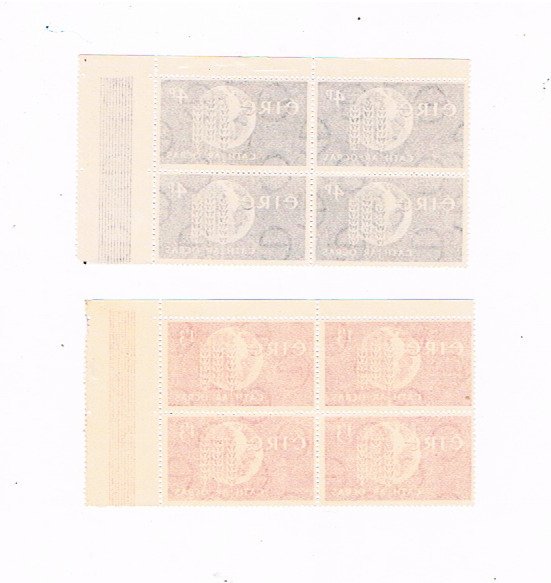 Ireland Scott #186-187 MNH blocks of 4  Freedom from Hunger campaign 