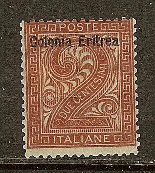 Eritrea, Scott #2, Overprinted 2c Issue, MH