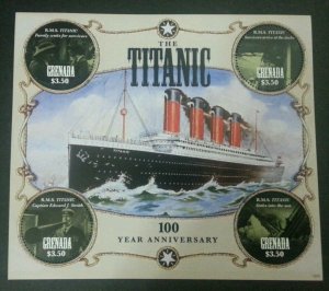 Grenada 100 Years 2012 Sinking Titanic Ship (sheetlet) MNH *odd *unusual