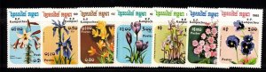 Cambodia Sc 596-602 NH set of 1985 - Flowers