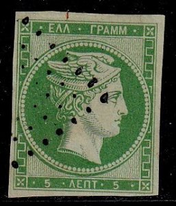 Greece  1861 -  5l Hermes (Mercury)  VF- Used signed  # 3