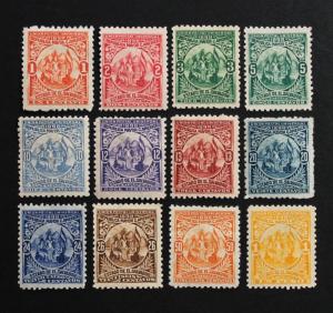 Salvador #177-88 MH 1898 Complete Set of 12 Excellent Faces.