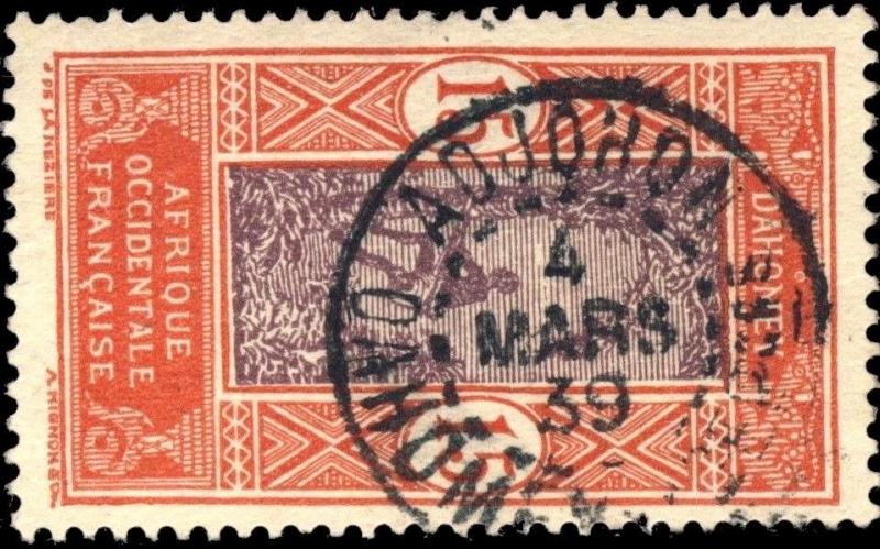 DAHOMEY - 1939 - CAD DOUBLE CERCLE ADJOHON / DAHOMEY ET DEPces SUR N°48