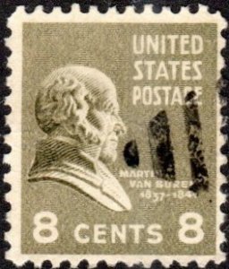 United States 813 - Used - 8c Martin Van Buren (1938) (1)