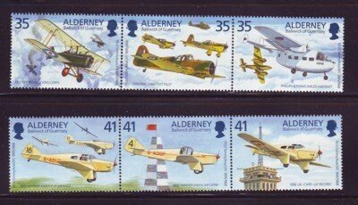 Alderney Sc 88-9 1995 Flt Lt Rose  airplane stamp set mint NH