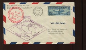 C15 Graf Zeppelin APRIL 19 1930 First Day Cover to Larchmount NY (Cv 988)