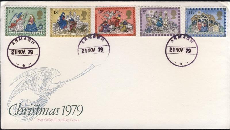 GB - 1979 - SG 1104/8 on ARMAGH, N.Ireland FDC Christmas Issue