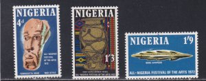 Nigeria # 284-286, All Nigerian Arts Festival, NH, 1/2 Cat.