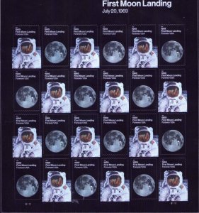 (S) ​USA Sc#5399-5400 First Moon Landing  Full Sheet of 20 forever MNH