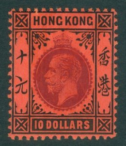 SG 116 Hong Kong 1912-21. $10 purple & black/red. A fine fresh lightly...