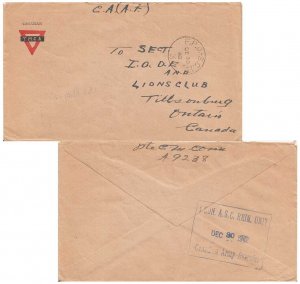 Canada Soldier's Free Mail 1942 F.P.O.-S.C. 11 Canadian Reinforcement Units, ...