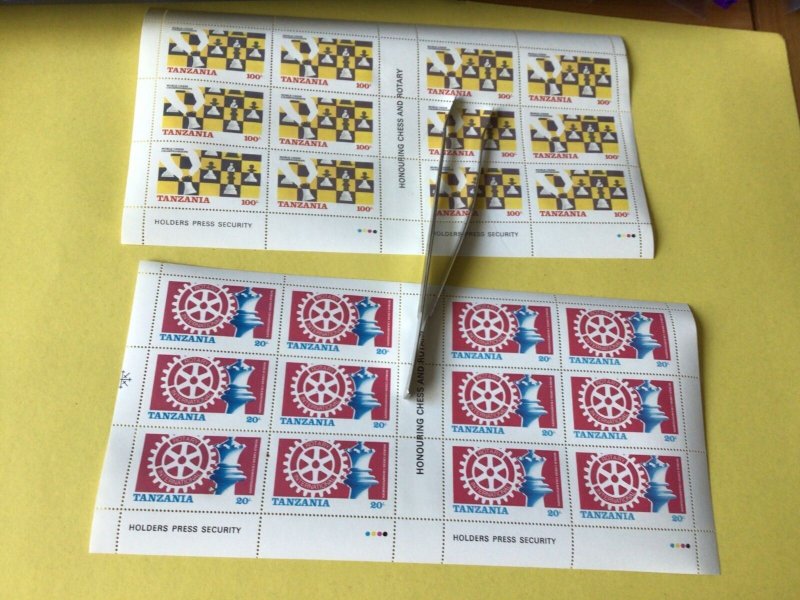 Tanzania Rotary international Chess  Stamps Sheets  Ref 53821