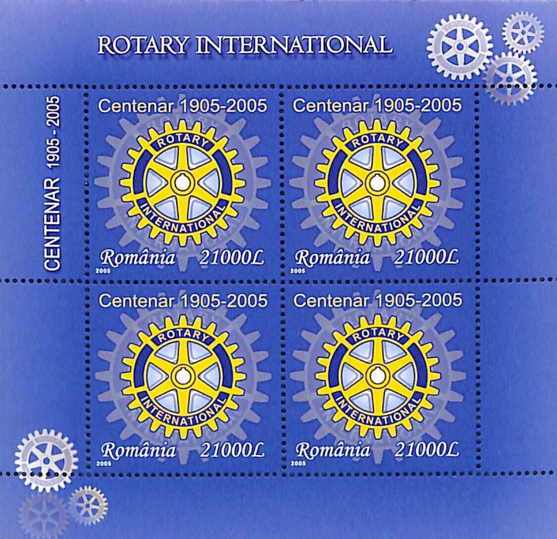 Romania 2005 Rotary International Sc 4699 Sheetlet of 4 MNH