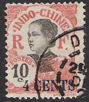 Indo-China #69 Annamite Girl Surcharged Used