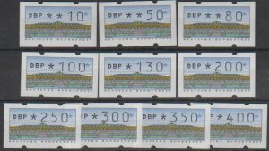 Mi: 2.1.1   U/m      Cat €  30.00,all with numbers on the back
