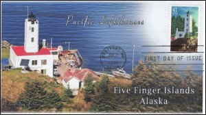 AO-4147-2, 2007, Pacific Lighthouses, FDC, Add-on Cachet, Five Finger Island, Al