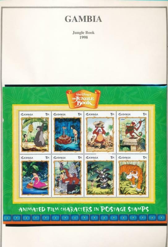 DISNEY GAMBIA 2099-2101 MNH JUNGLE BOOK 1998