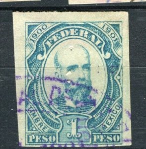 MEXICO; 1901 early classic local FEDERAL Imperf issue fine used value