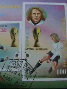 ​EQUARTORIAL GUINEA -WORLD CUP SOCCER-MUNICH'74 CTO IMPERF S/S VERY FINE
