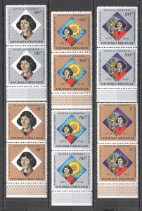 Oz0206 1973 Rwanda Space 500Th Anniversary Nicolas Copernic 2Set Mnh