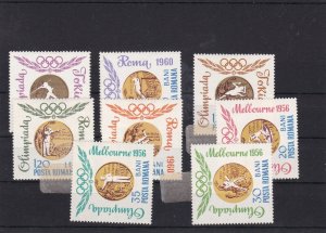 romania mounted mint olympics 1956 stamp ref 16727