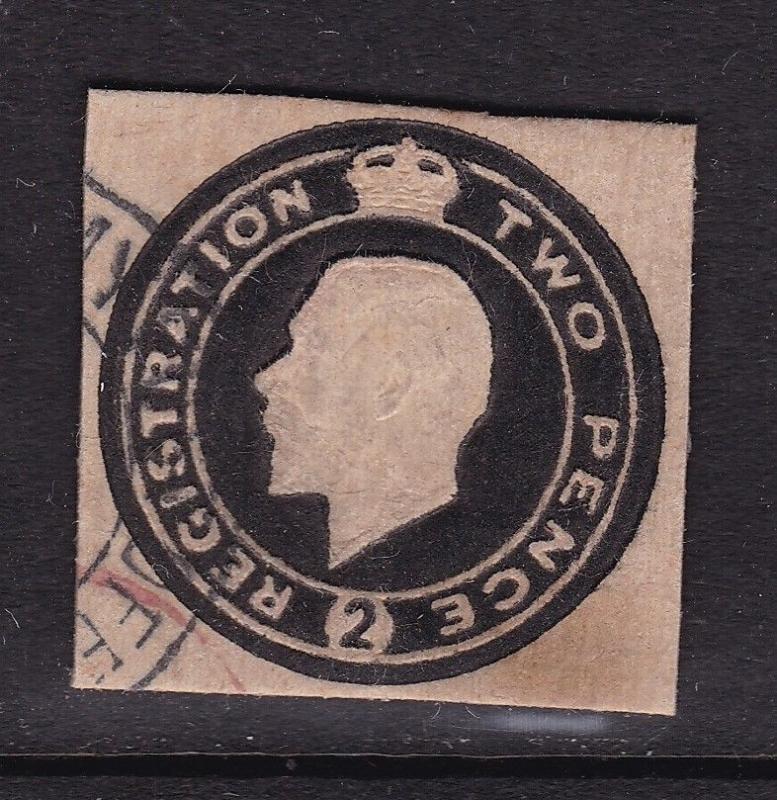 GB George V  2d Cutout Registered Post VFU VGC