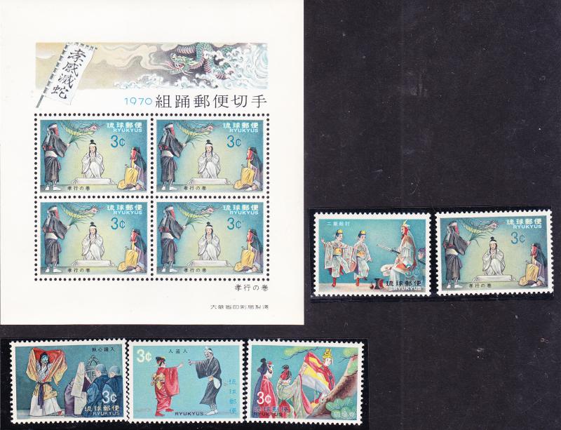 Ryuku Islands 1970 Classic Operas Complete Sheets + Stamps VF/NH(**)