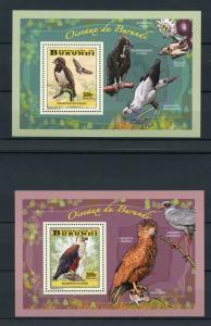 Burundi 2014 MNH Birds of Burundi Birds of Prey 4x Deluxe S/S Eagles Kestrel