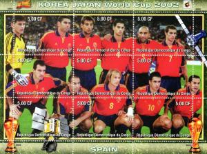 Congo 2002 Korea-Japan World Cup Spain - SPACE Sheetlet (9) Perforated MNH