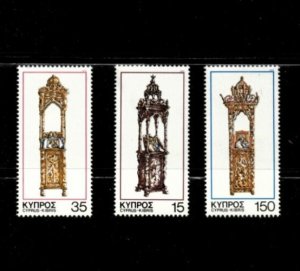 Cyprus 1978 - Christmas Art  - Set of 3 Stamps - Scott #508-10- MNH