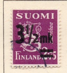 Finland 1943 Early Issue Fine Used 3.5mk. Surcharged NW-269313