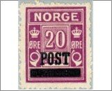 Norway NK 167 Postage due - surcharged 20 Øre Red violet