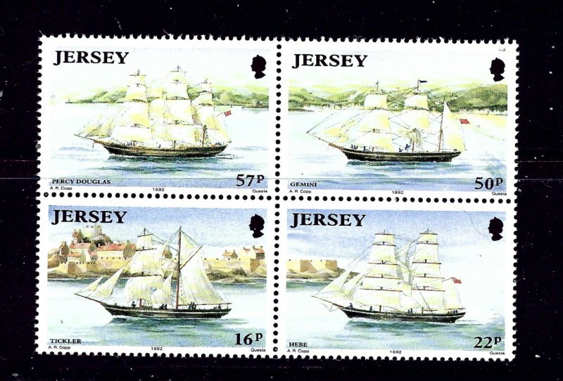 Jersey 596-99 MNH 1992 Ships in block of 4 from S/S