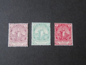 South Africa 1893 Sc 59-61 set MH