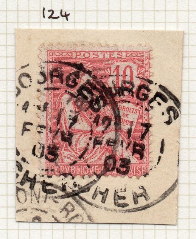 France 1902 Mouchon Specialised . Fine Used 10c. Postmark Piece 279967