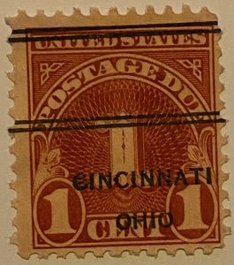 United States 1917-1931 Precancel Postage Due 121 Mint Stamps Lot