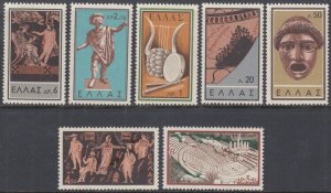 GREECE Sc # 649-55 CPL MNH ANCIENT GREEK THEATER, OTHER TOPICS