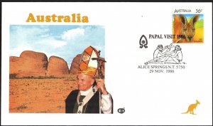 Australia 1986 Visit of Pope John Paul to Alice Springs Special Cancel