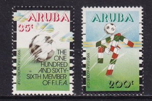 Aruba  #59-60  MNH  1990    Football world cup soccer  Italy