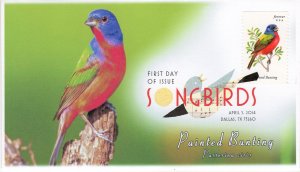 AO-4885-1, 2014, Songbirds, First Day Cover, Add-on Cachet, Digital Color Postma