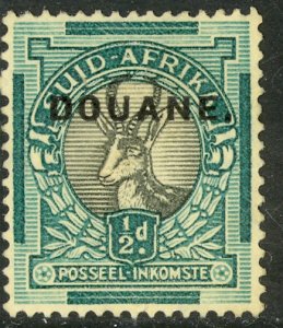 SOUTH AFRICA 1933 1/2d SPRINGBOK DOUANE CUSTOMS Revenue BFT. 37 Afrikaans