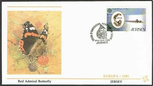 Jersey 353-355,two FDC.Michel 347-349. EUROPE CEPT-1985.Composer,Actress.