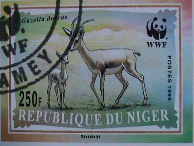 NIGER 1994-PROMOTION-WWF LOVELY DEERS-CTO FANCY CANCEL S/S VF SCV.$40  RARE