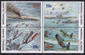 US 312-15(W43) Trust Territories Marshall Islands WWII Anniversaries NH VF Ba...