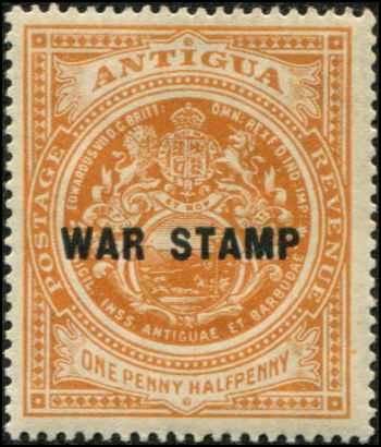 Antigua SC# MR3 SG# 54 WAR Tax 1-1/2d MH